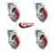 Service Caster 5 Inch Red Polyurethane Wheel Swivel Top Plate Caster Set with Brake SCC SCC-20S514-PPUB-RED-TLB-4 - alternate 5